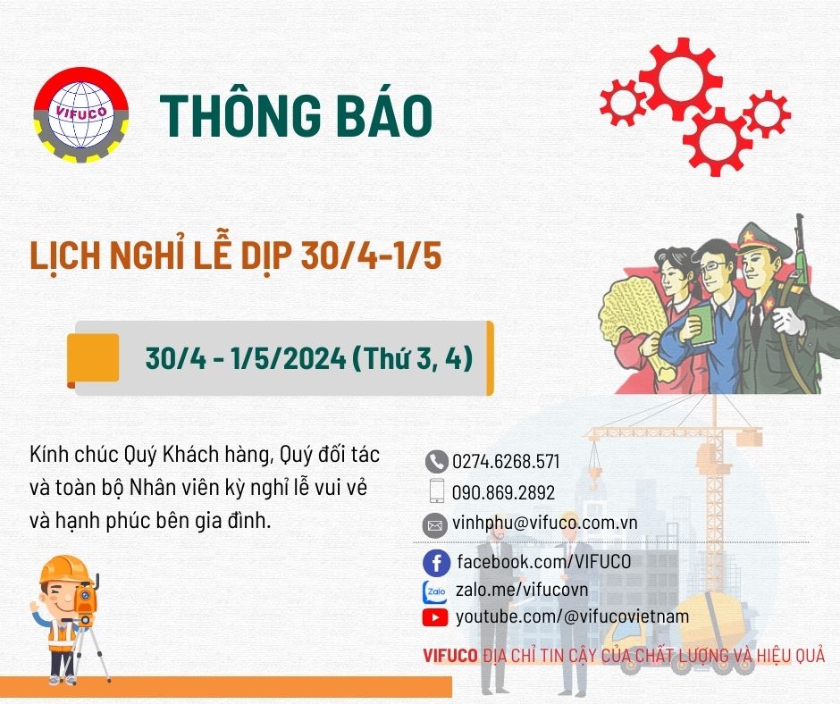 Thông báo lịch nghỉ lễ nhân dịp Ngày chiến thắng 30/4 và Ngày Quốc tế Lao động 1/5
